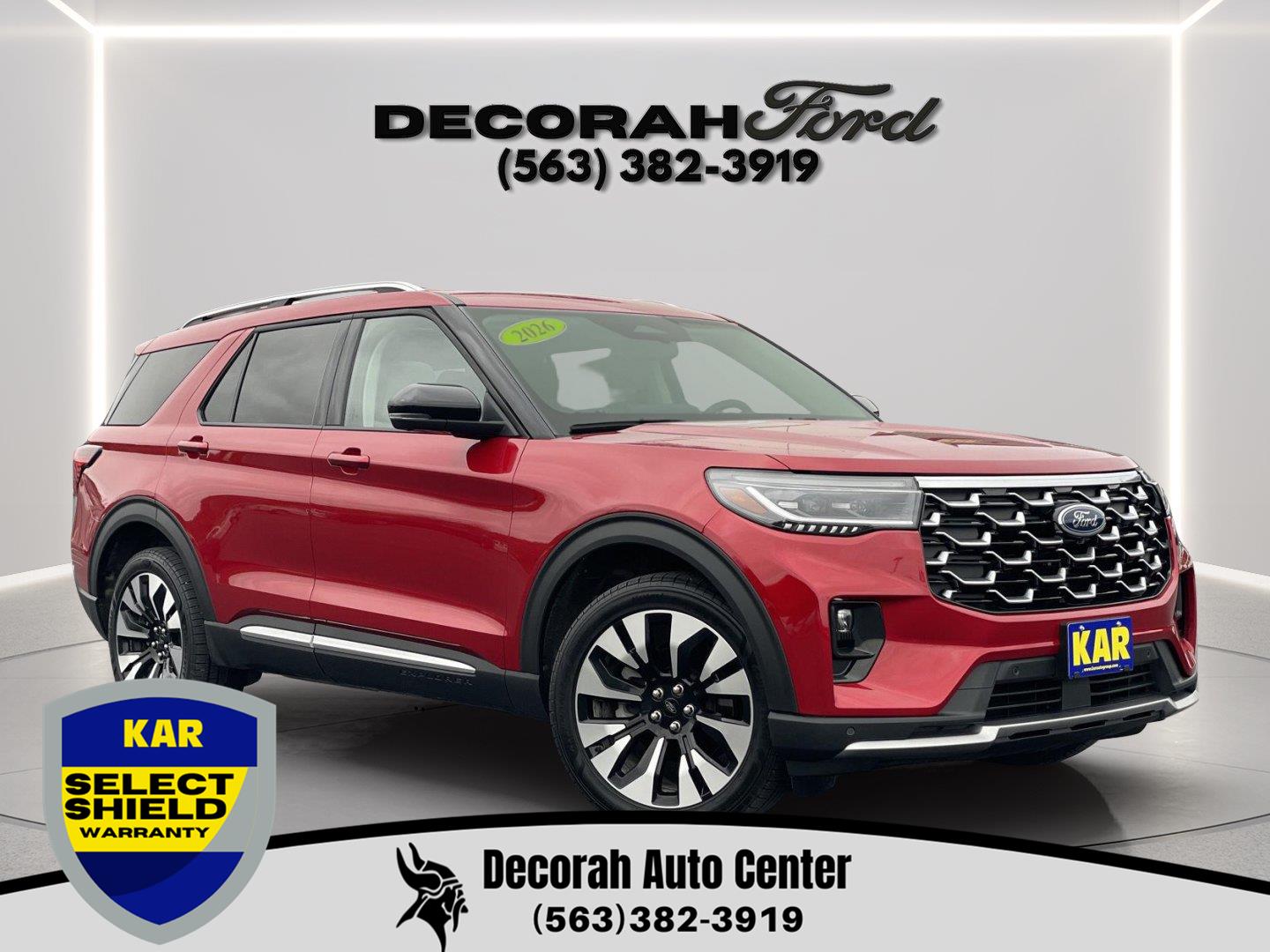 Rapid Red Metallic Tinted Clearcoat 2026 Ford Explorer SUV / Crossover All-Wheel Drive Automatic