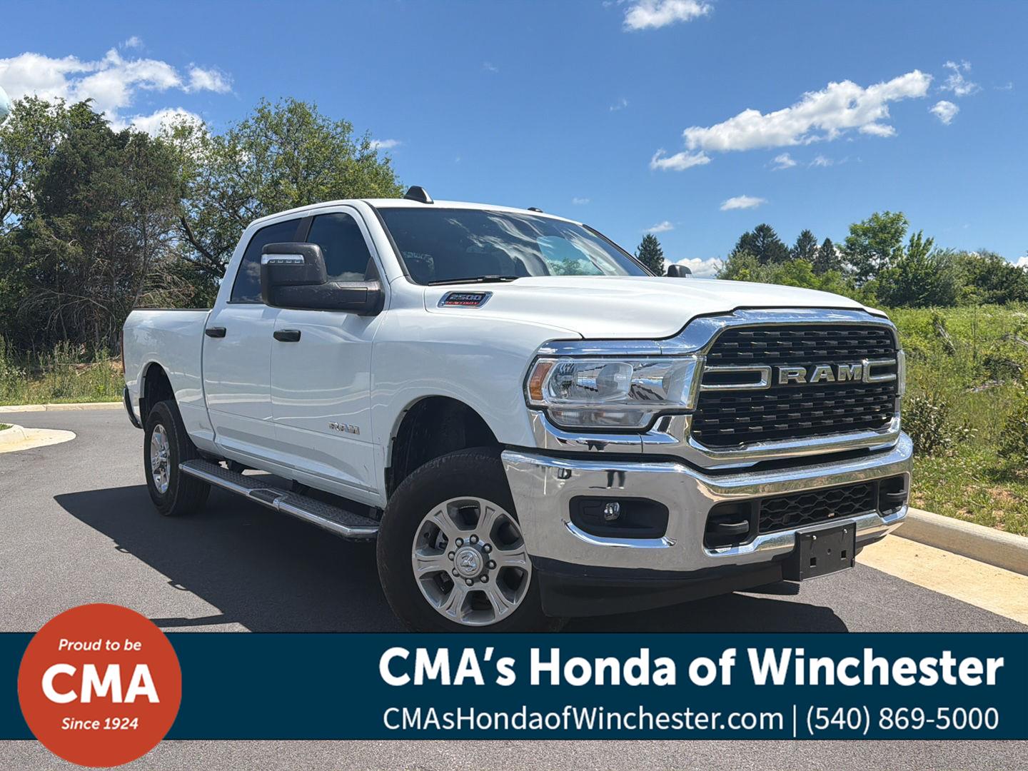 Bright White Clearcoat 2024 RAM 2500 Big Horn Crew Cab 4WD Pickup Truck Four-Wheel Drive 8-Speed Automatic