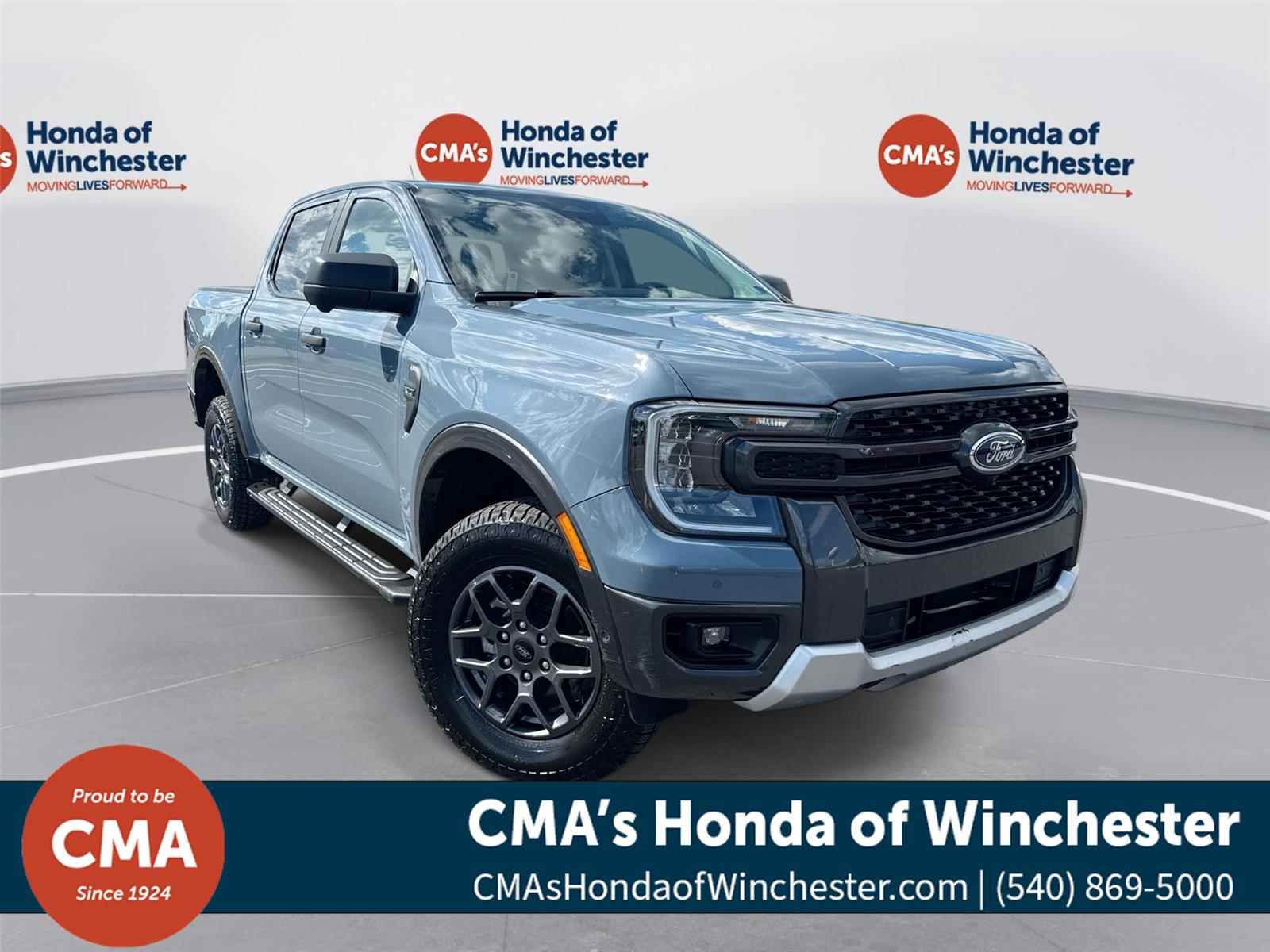 Blue (Azure Gray Metallic Tri-Coat) 2024 Ford Ranger Pickup Truck Four-Wheel Drive Automatic