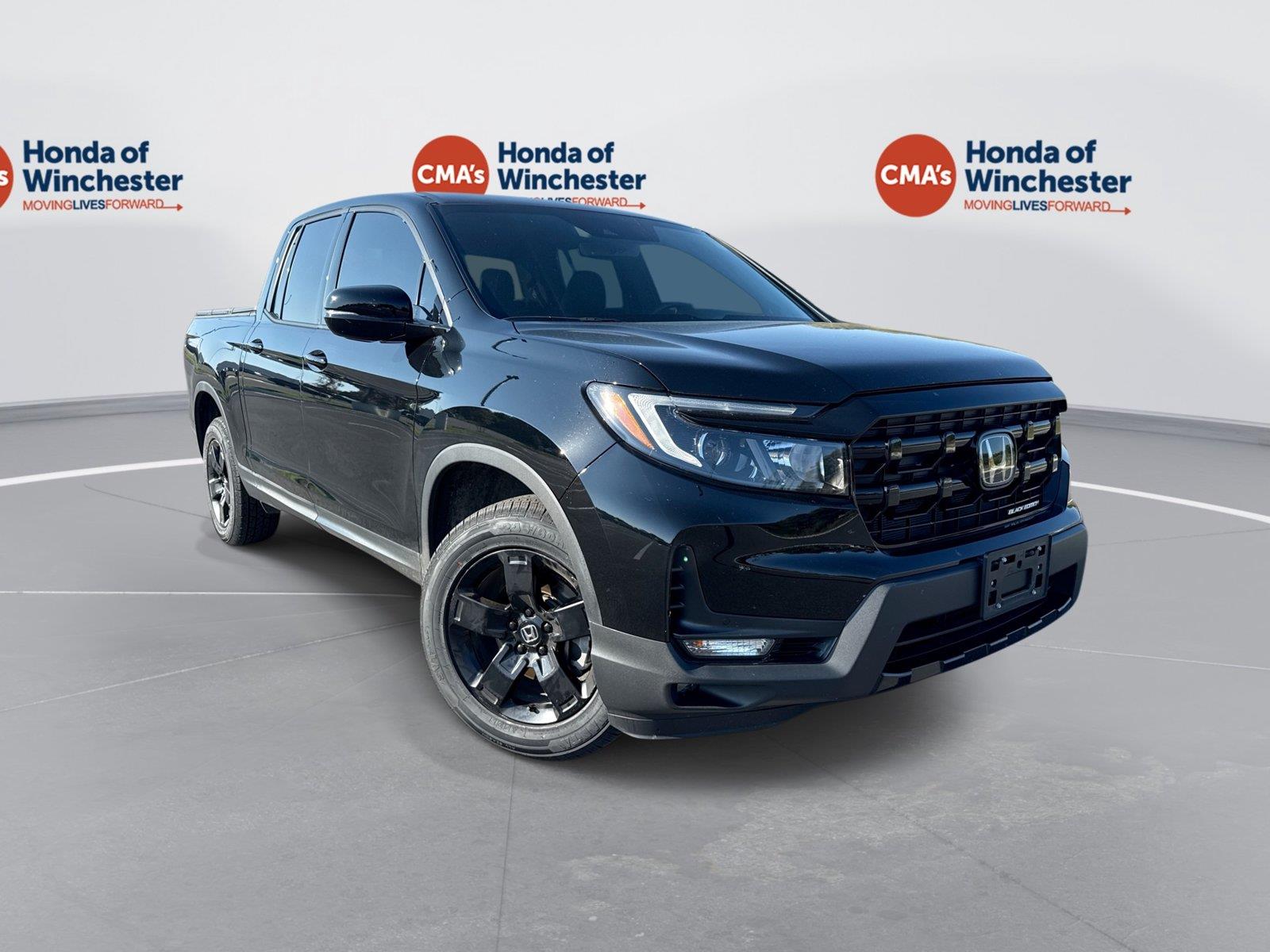 Crystal Black Pearl 2025 Honda Ridgeline Pickup Truck All-Wheel Drive 9-Speed Automatic