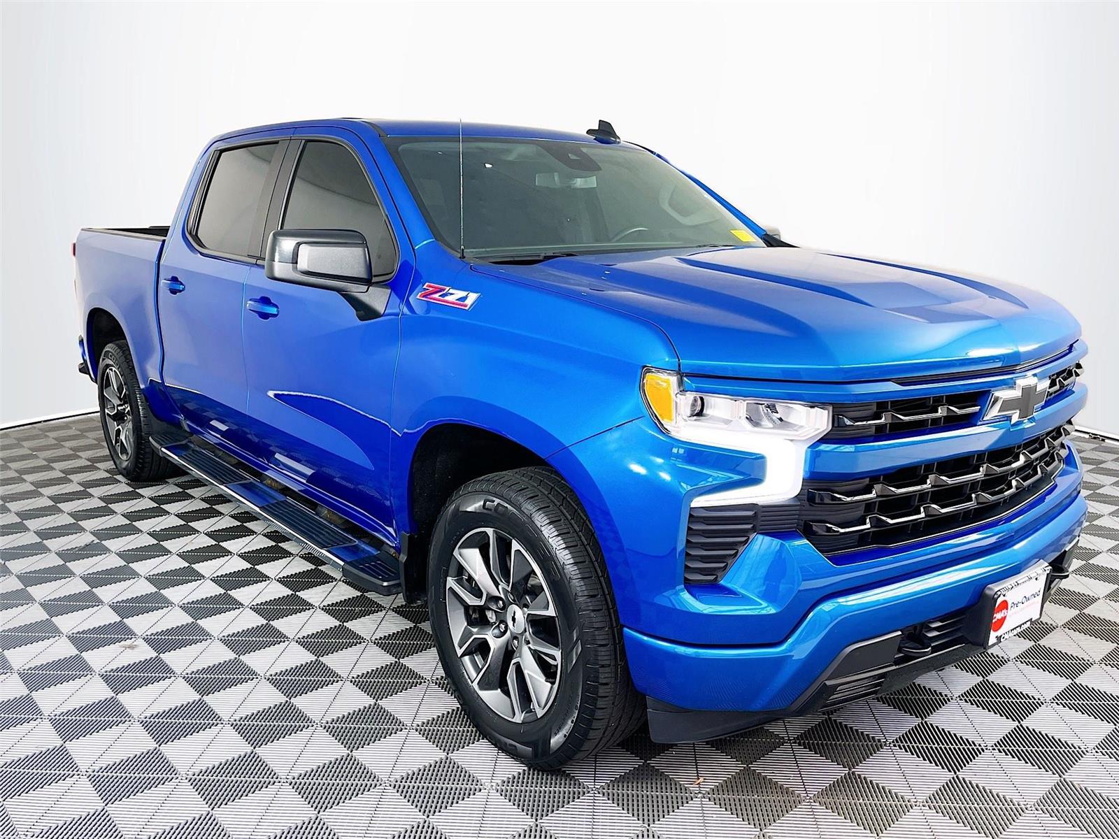 Glacier Blue Metallic 2023 Chevrolet Silverado 1500 RST Crew Cab 4WD Pickup Truck Four-Wheel Drive Automatic