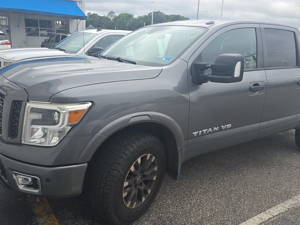 Gray (Gun Metallic) 2019 Nissan Titan Pickup Truck Four-Wheel Drive Automatic