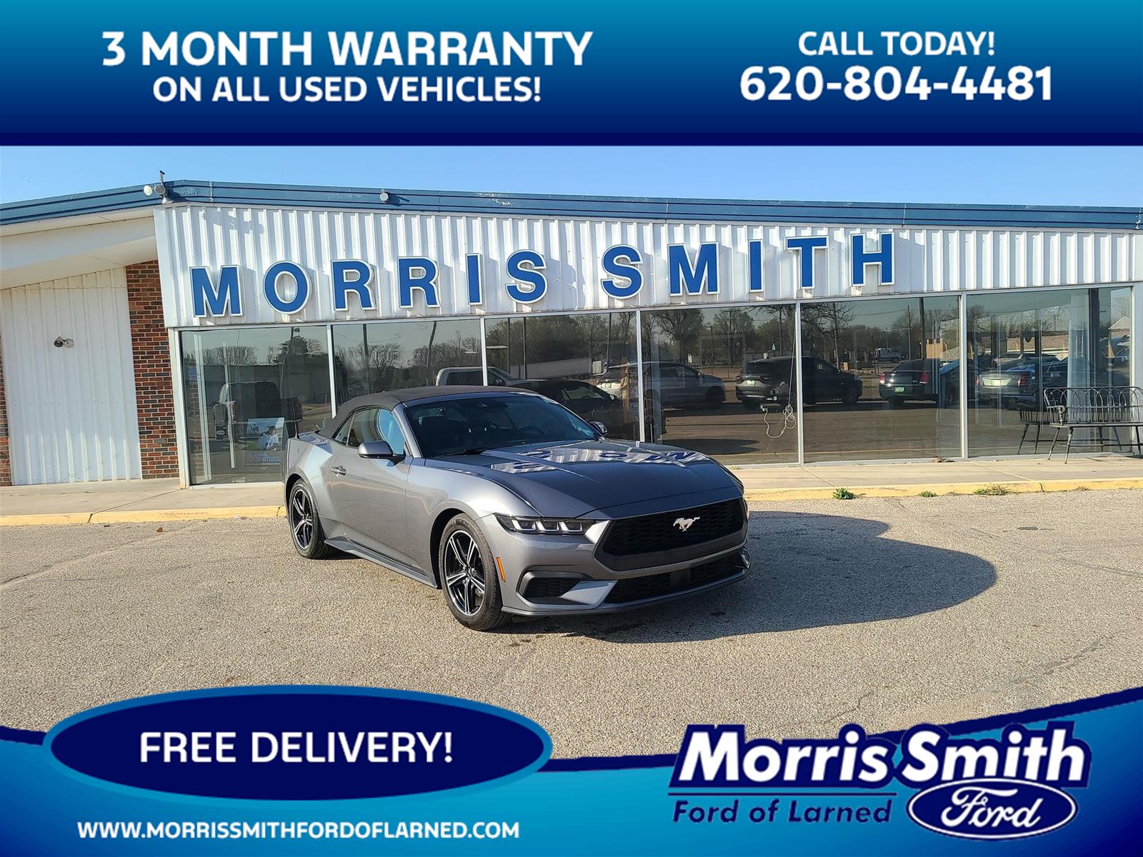 Gray 2025 Ford Mustang EcoBoost Premium Convertible RWD Convertible Rear-Wheel Drive Automatic
