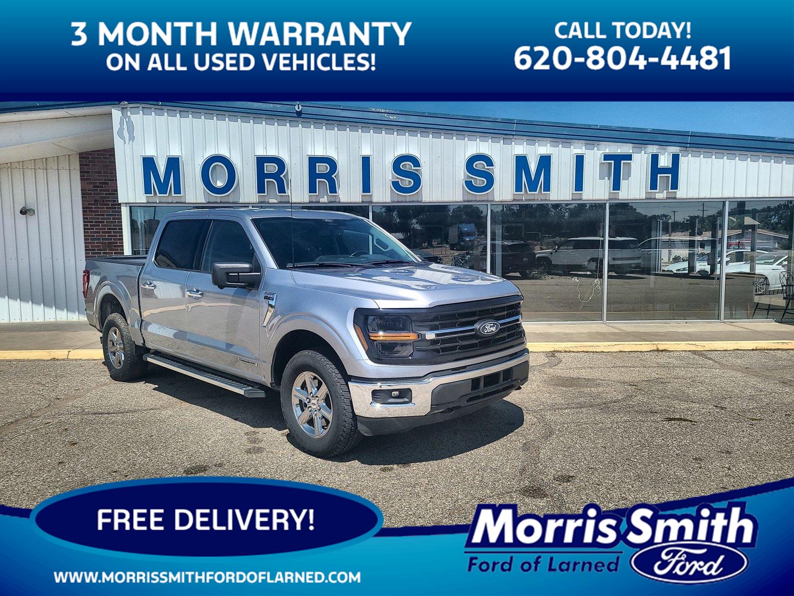 Iconic Silver Metallic 2024 Ford F-150 Pickup Truck Four-Wheel Drive Automatic