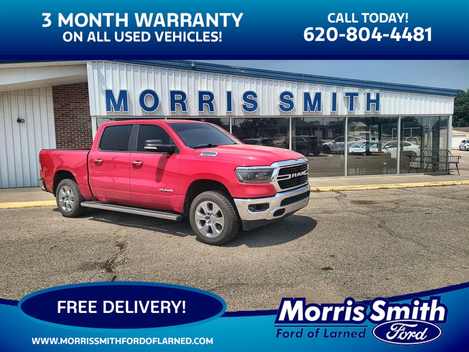 Flame Red Clearcoat 2020 RAM 1500 Pickup Truck Four-Wheel Drive 8-Speed Automatic