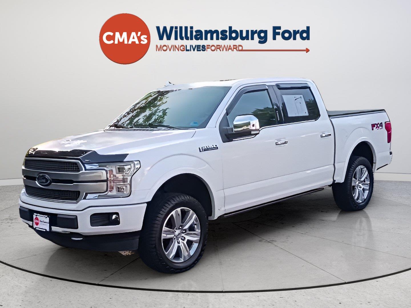 White Platinum Metallic Tri-Coat 2019 Ford F-150 Pickup Truck Four-Wheel Drive Automatic