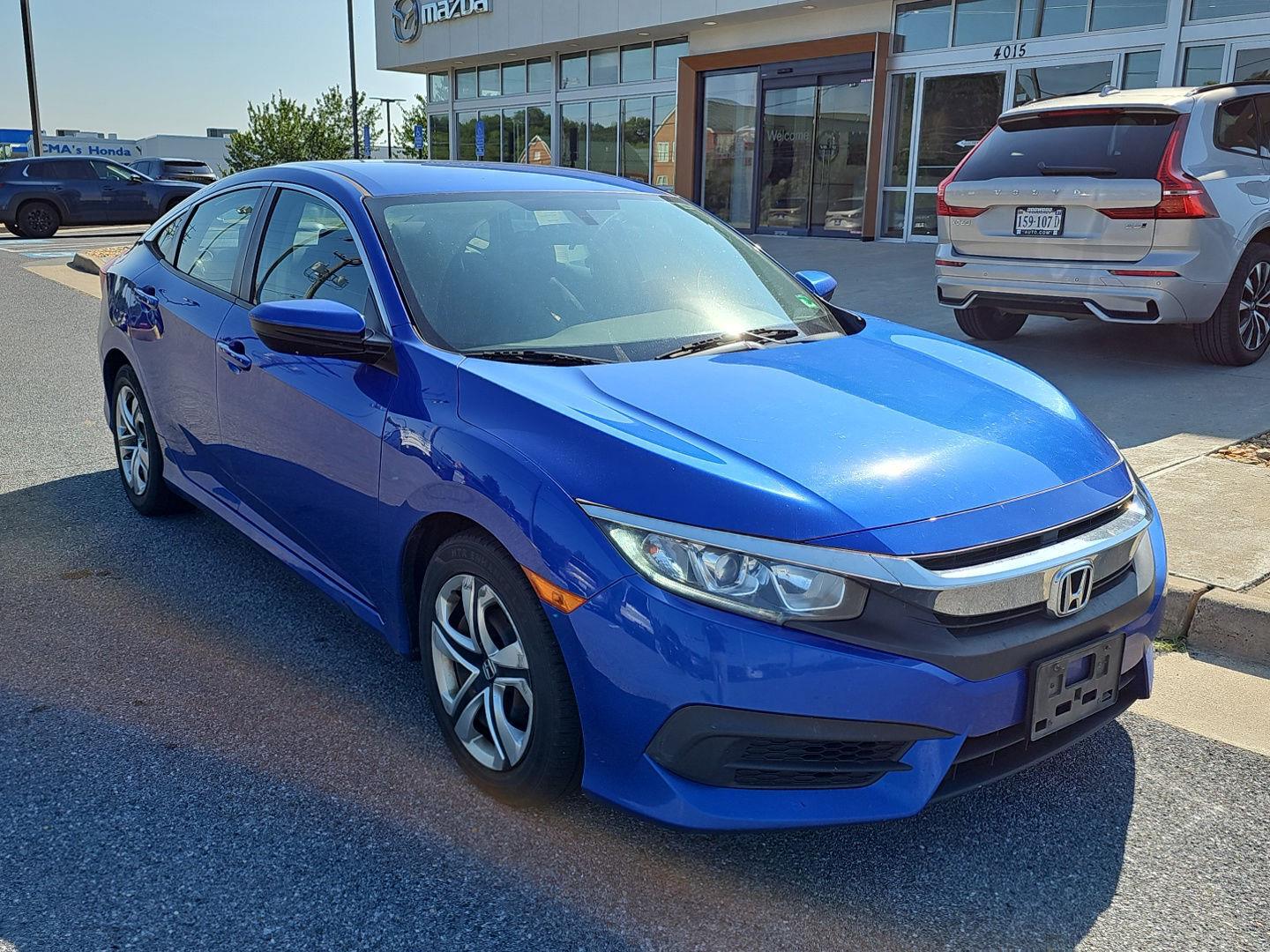 Aegean Blue Metallic 2017 Honda Civic Sedan Front-Wheel Drive Continuously Variable Transmission