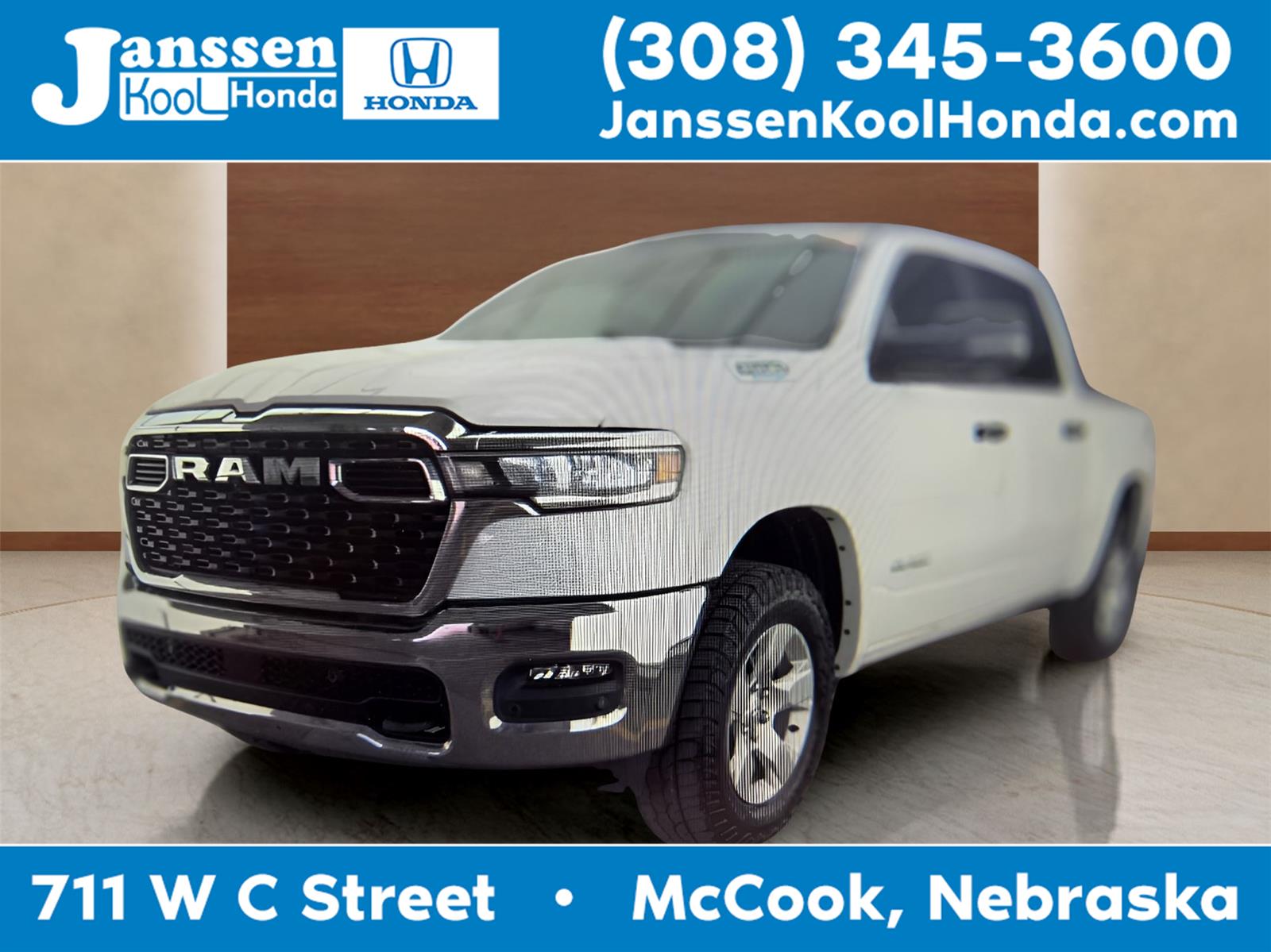 Bright White Clearcoat 2025 RAM 1500 Pickup Truck Four-Wheel Drive 8-Speed Automatic