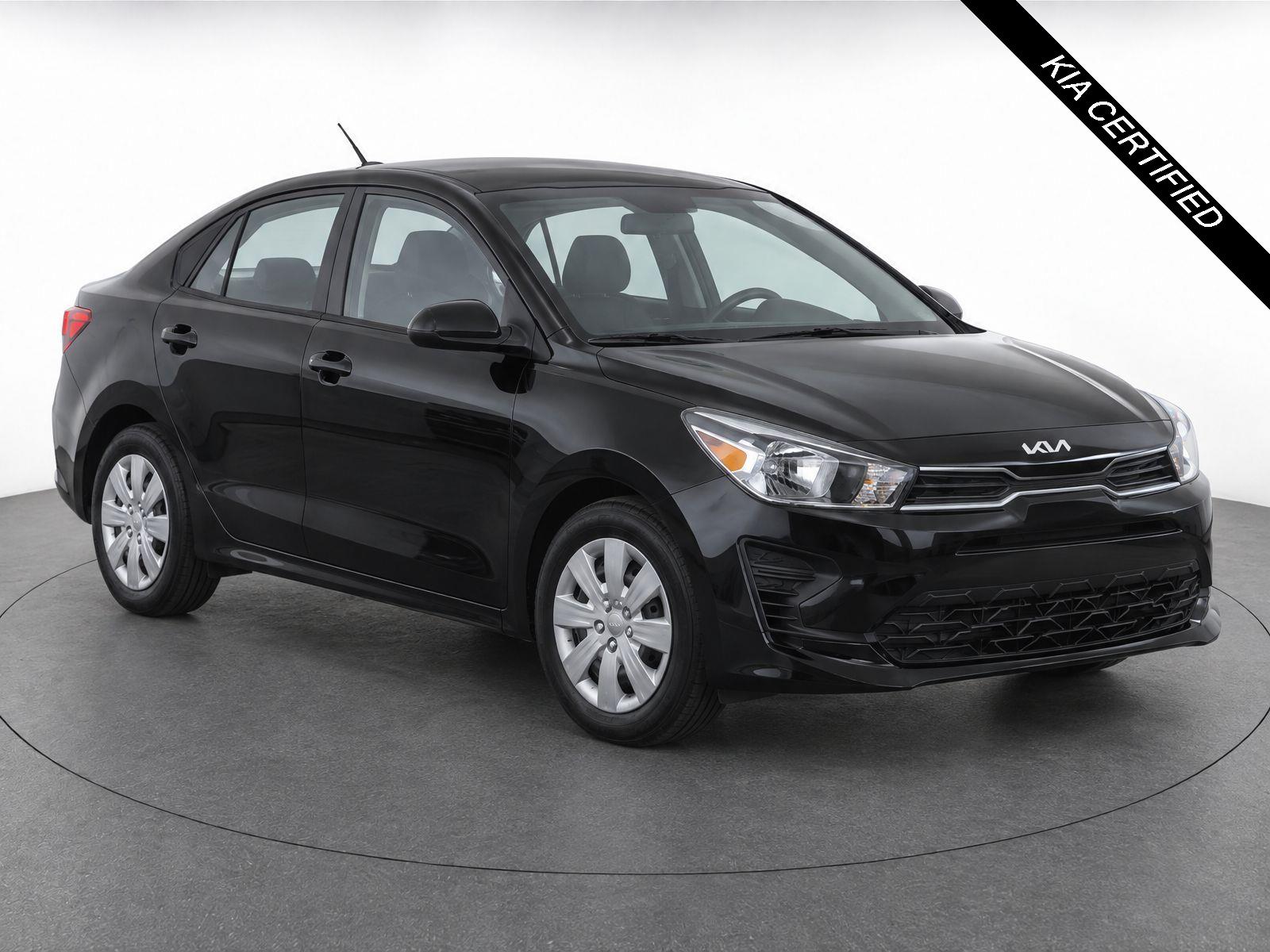 Aurora Black 2023 Kia Rio Sedan Front-Wheel Drive Continuously Variable Transmission