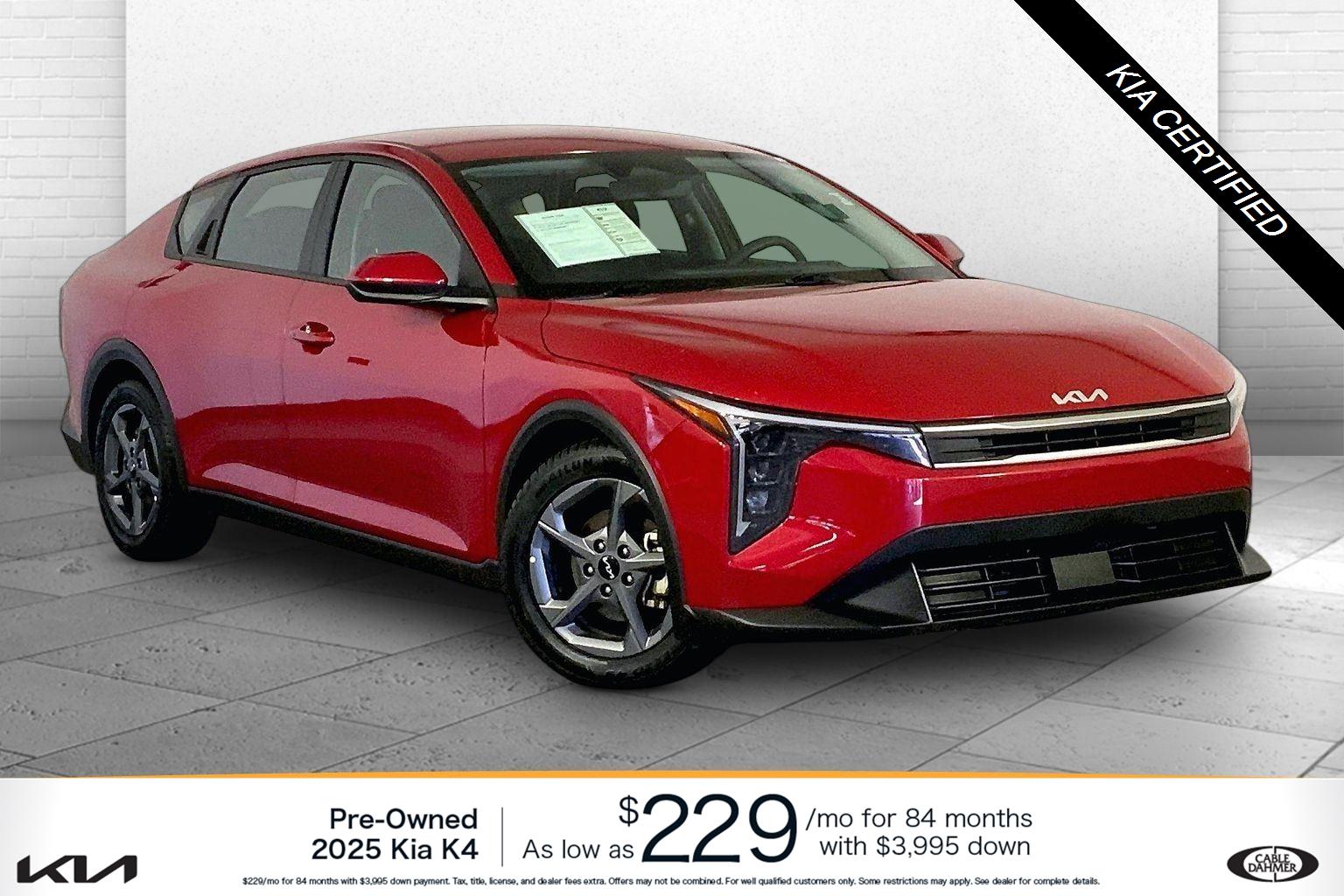 Currant Red 2025 Kia K4 Sedan Front-Wheel Drive Continuously Variable Transmission