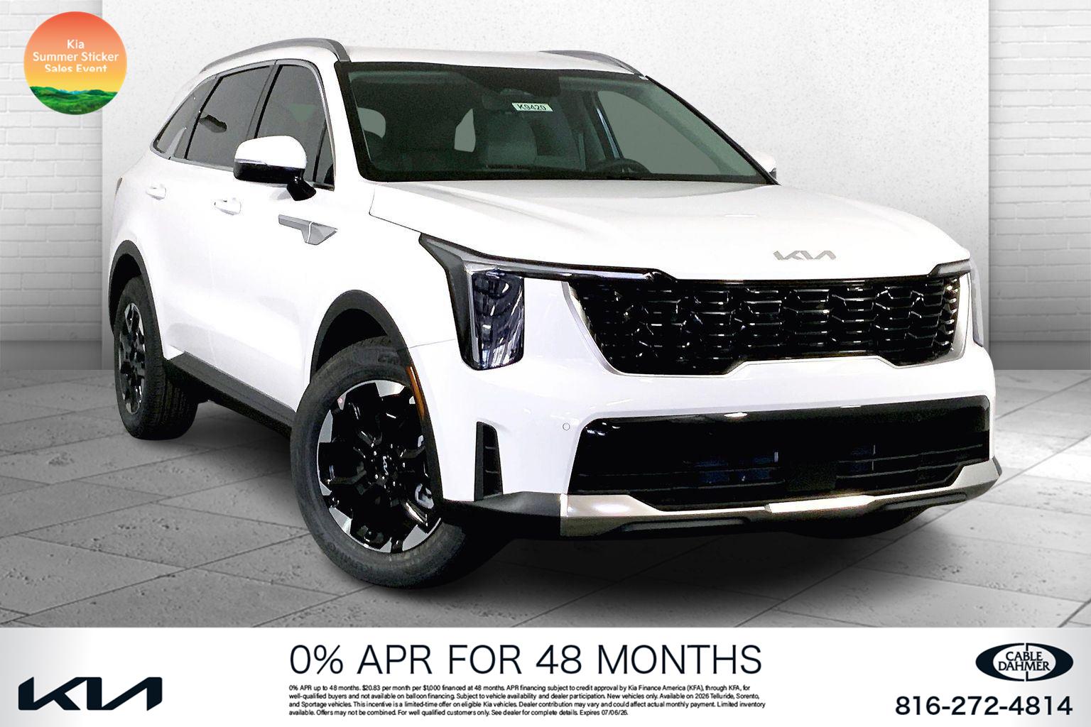 Glacial White Pearl 2026 Kia Sorento SUV / Crossover All-Wheel Drive 8-Speed Automatic