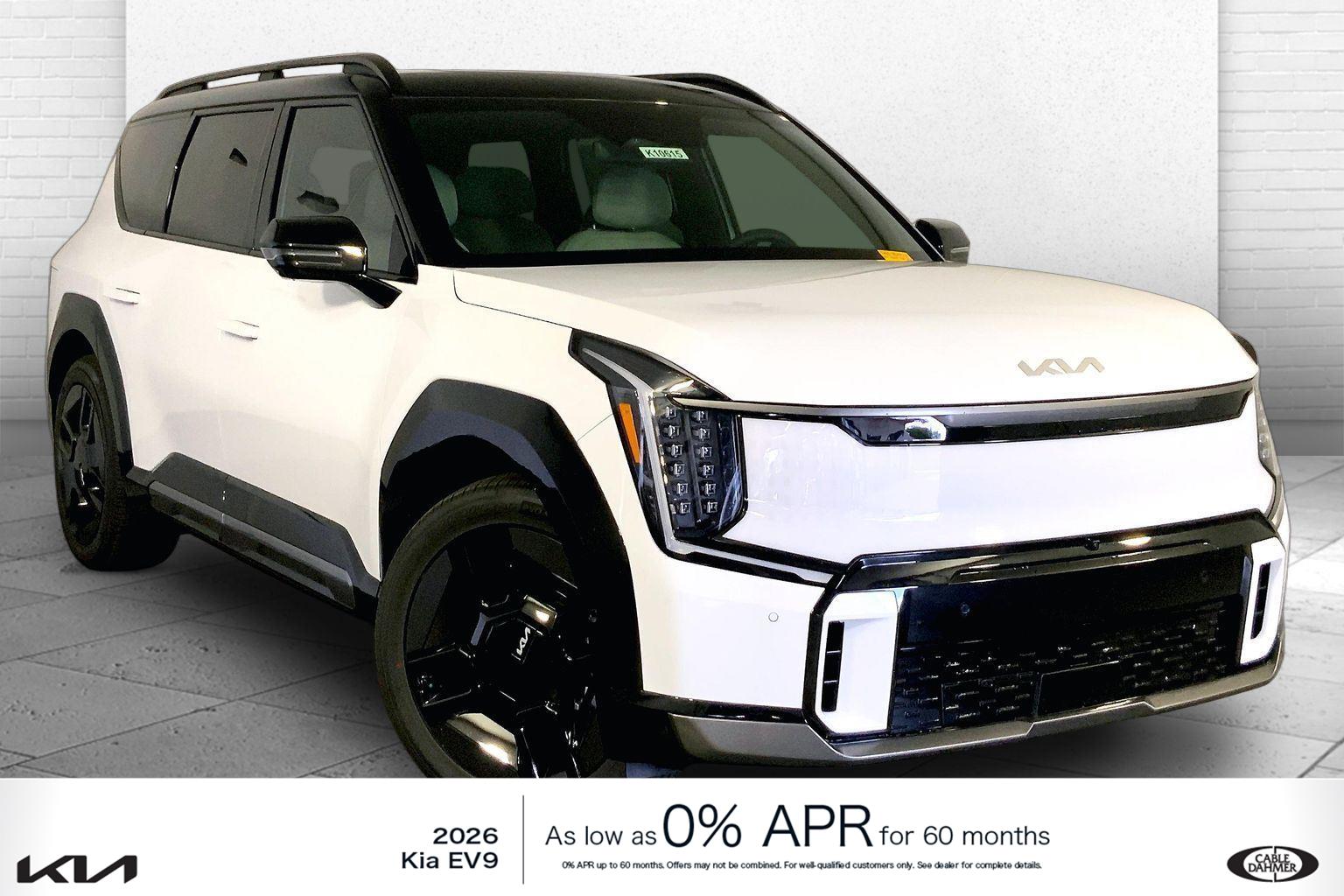 Glacial White Pearl/Ebony Black Roof 2026 Kia EV9 SUV / Crossover All-Wheel Drive 1-Speed Dual Clutch
