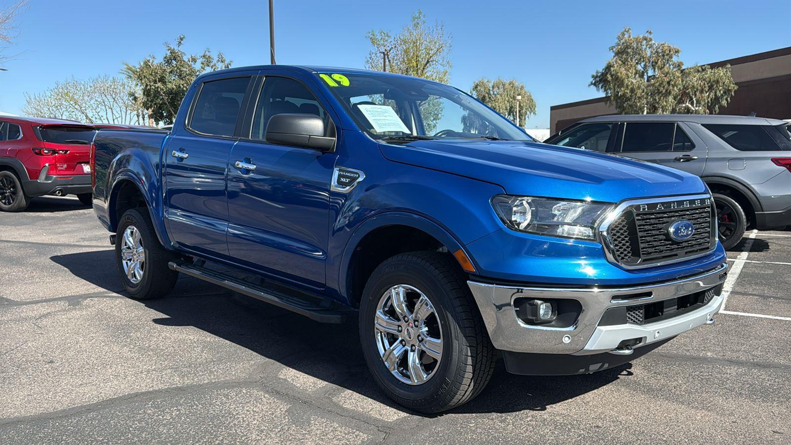 Lightning Blue 2019 Ford Ranger XLT SuperCrew RWD Pickup Truck 4X2 Automatic