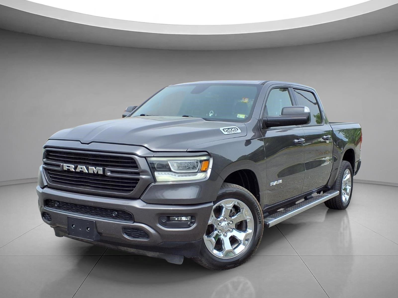 Gray (Granite Crystal Metallic Clearcoat) 2019 RAM 1500 Big Horn Crew Cab 4WD Pickup Truck Four-Wheel Drive 8-Speed Automatic