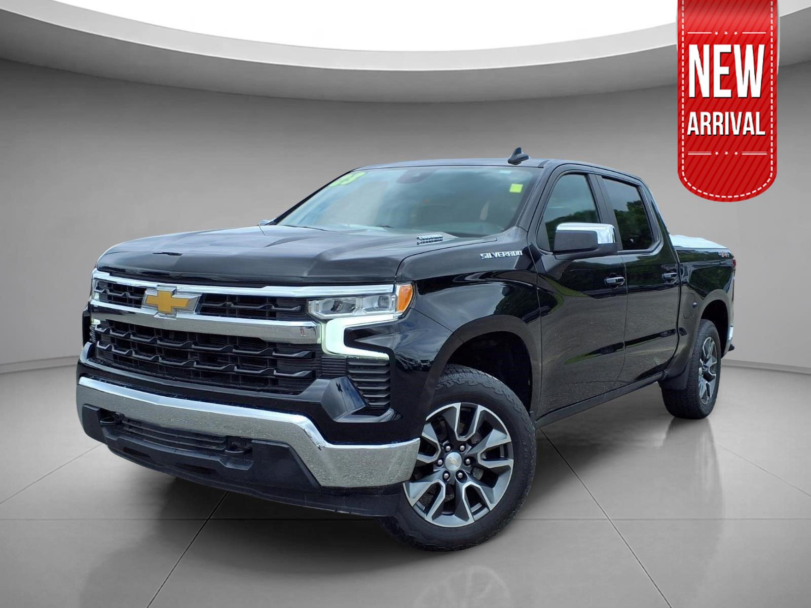 Black 2023 Chevrolet Silverado 1500 LT Crew Cab 4WD Pickup Truck Four-Wheel Drive 8-Speed Automatic