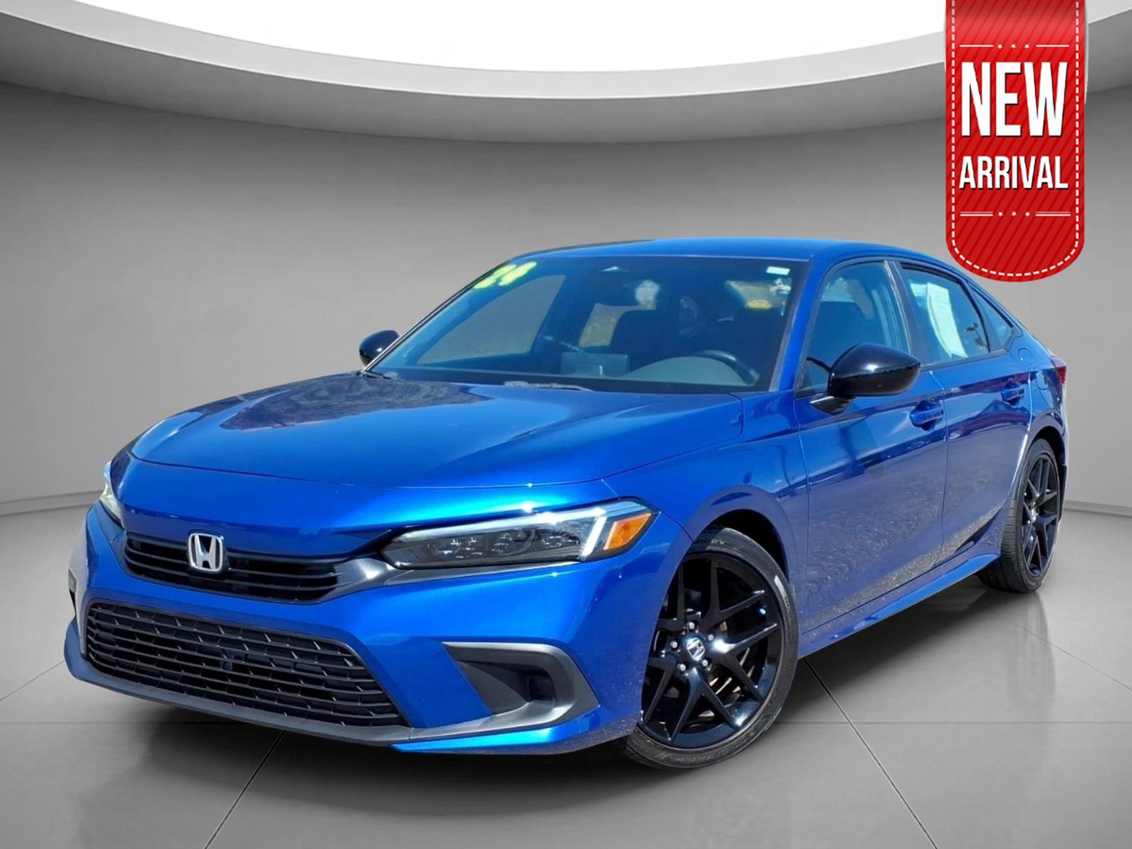 Aegean Blue Metallic 2024 Honda Civic Sedan Front-Wheel Drive Continuously Variable Transmission