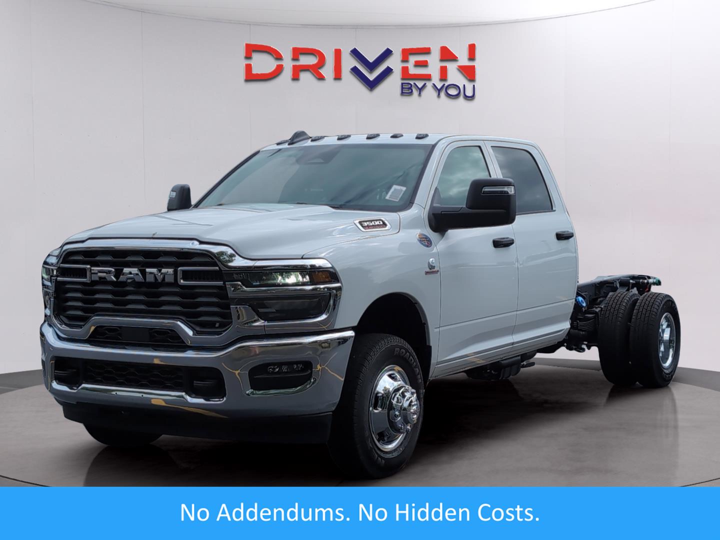 Bright White Clearcoat 2026 RAM 3500 Chassis Tradesman Crew Cab LB DRW 4WD Pickup Truck Four-Wheel Drive 8-Speed Automatic