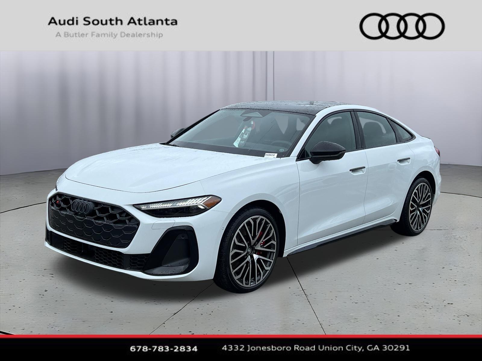 Glacier White Metallic 2025 Audi S5 3.0T quattro Premium Plus Sedan All-Wheel Drive Automatic