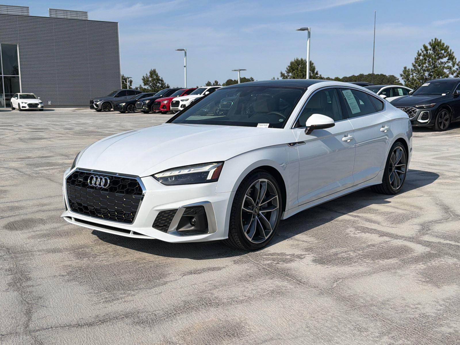 Glacier White Metallic 2023 Audi A5 Sportback quattro Premium Plus S Line 45 TFSI AWD Sedan All-Wheel Drive Automatic