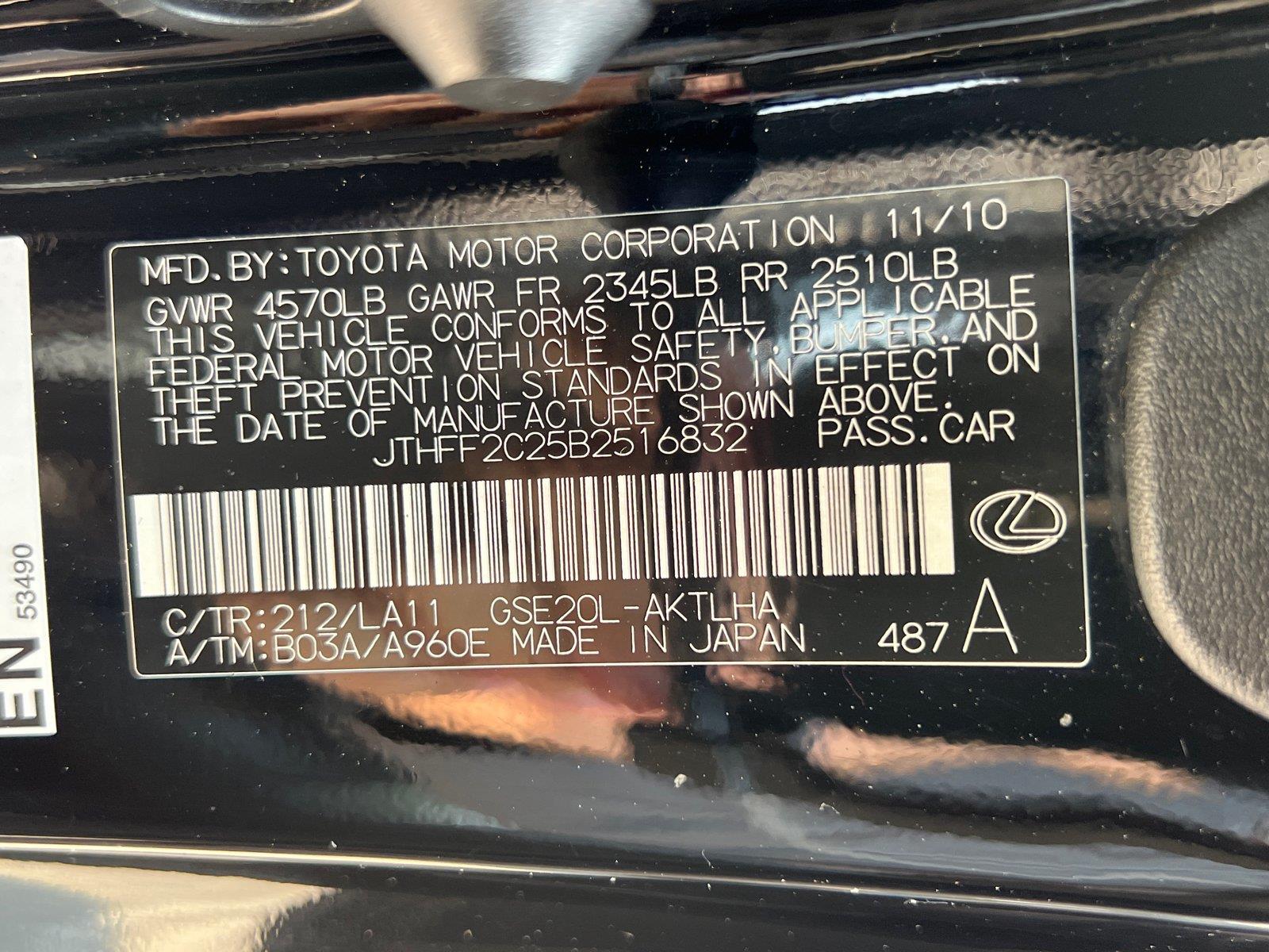 Used 2011 Lexus IS 250C Convertible