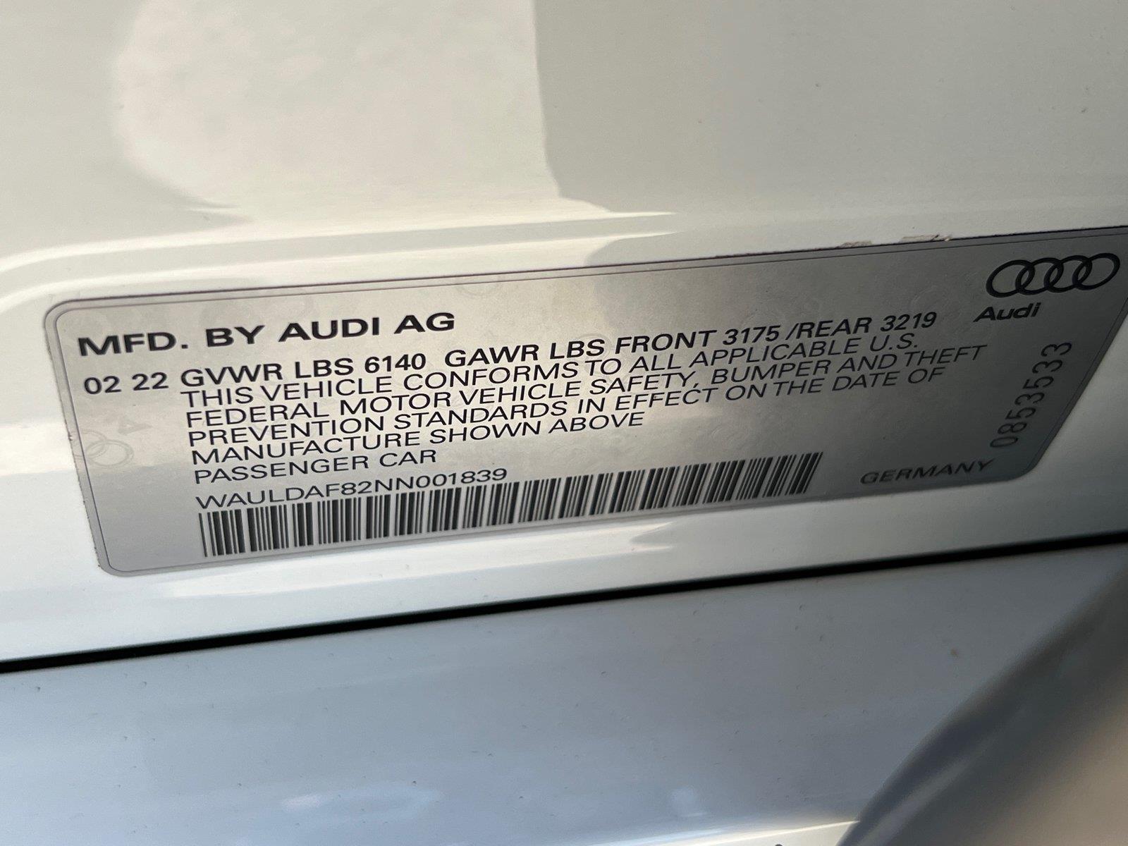 Used 2022 Audi A8 Sedan