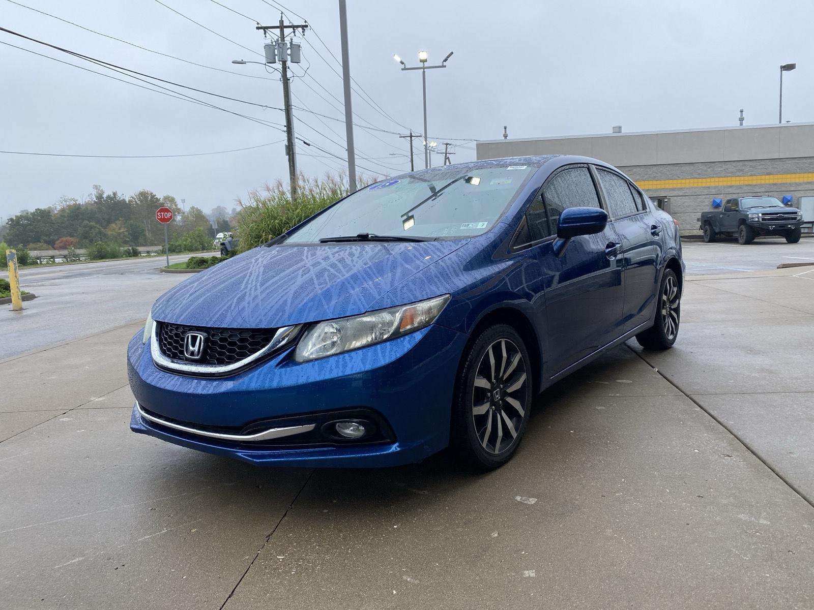 Dyno Blue Pearl 2015 Honda Civic Sedan Front-Wheel Drive Continuously Variable Transmission