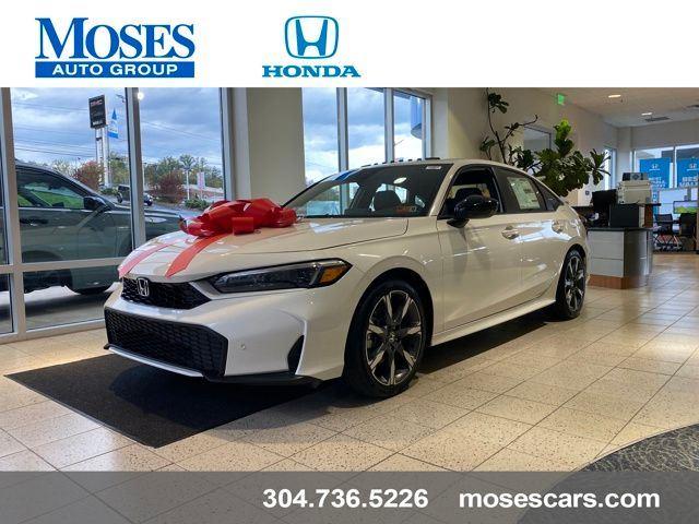 Platinum White Pearl 2026 Honda Civic Hybrid Sport Touring Sedan FWD Sedan Front-Wheel Drive 1-Speed Dual Clutch