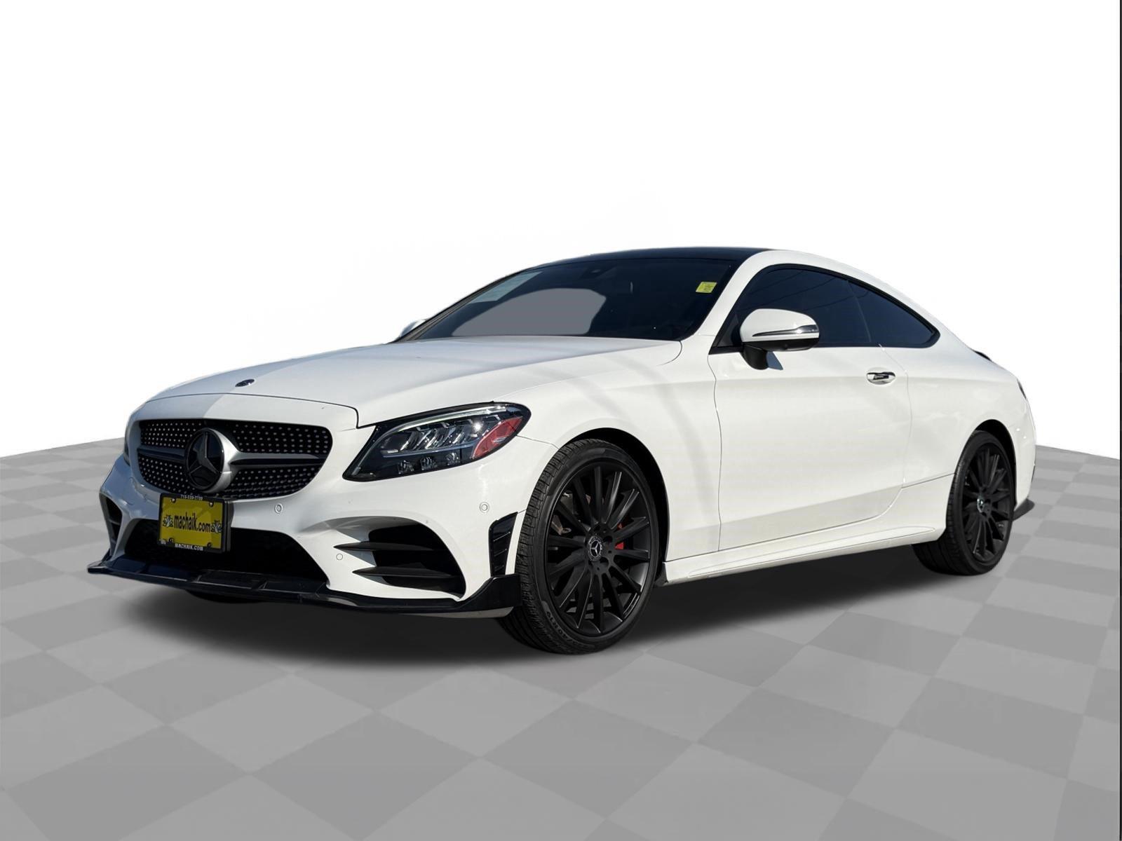 Polar White 2021 Mercedes-Benz C-Class Coupe Rear-Wheel Drive Automatic