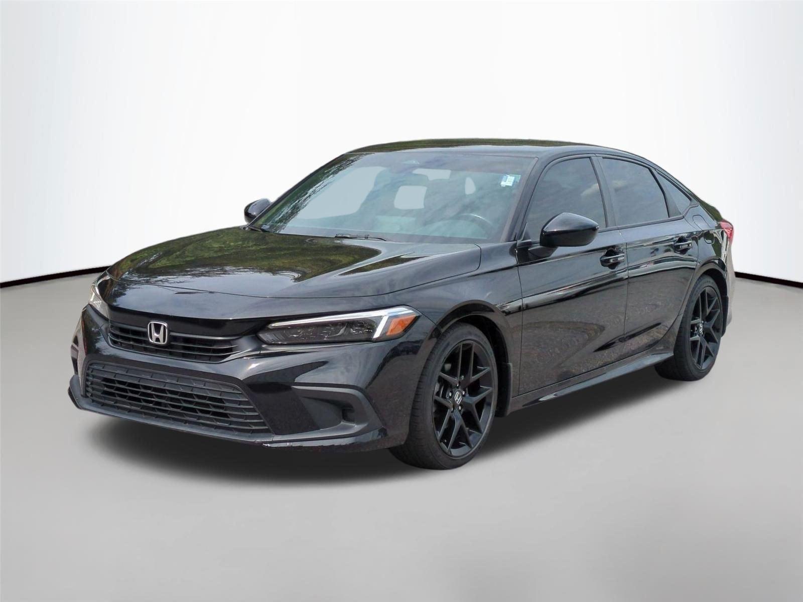 Crystal Black Pearl 2022 Honda Civic Sport FWD Sedan Front-Wheel Drive Continuously Variable Transmission