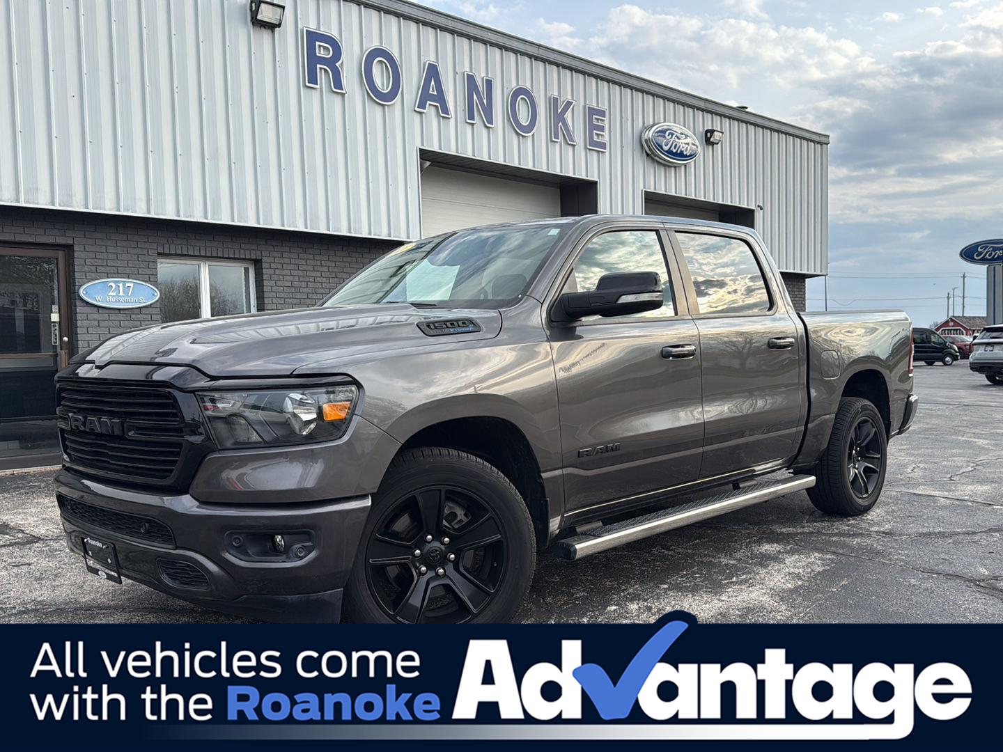 Gray (Granite Crystal Metallic Clearcoat) 2021 RAM 1500 Pickup Truck Four-Wheel Drive 8-Speed Automatic