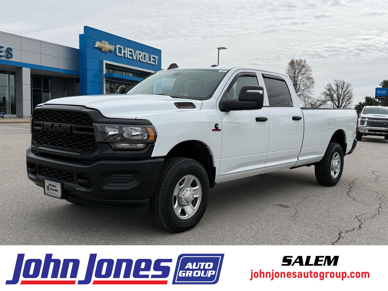 Bright White Clearcoat 2023 RAM 3500 Tradesman Crew Cab LB 4WD Pickup Truck Four-Wheel Drive 6-Speed Automatic