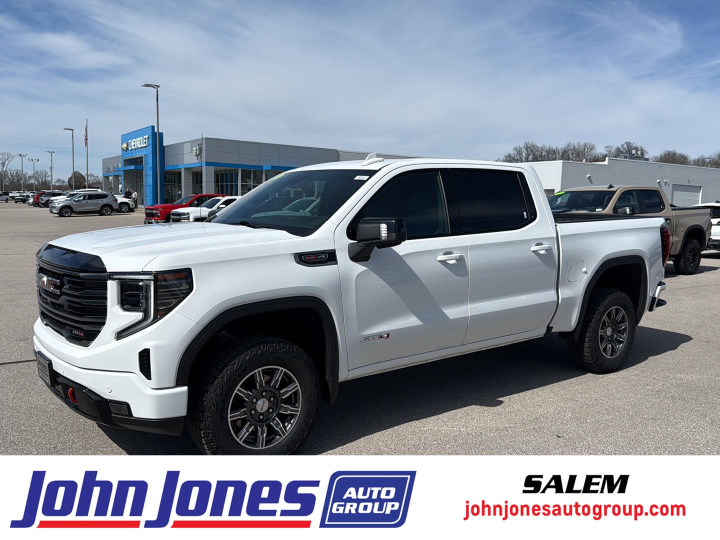 Summit White 2025 GMC Sierra 1500 AT4 Crew Cab 4WD Pickup Truck Four-Wheel Drive Automatic