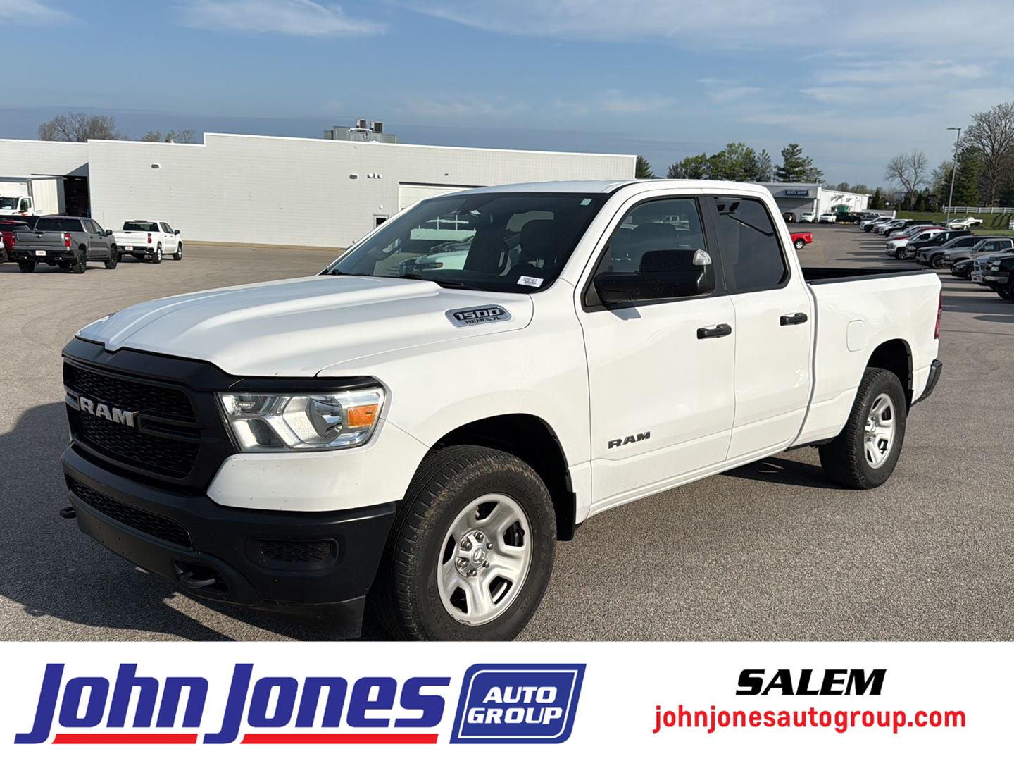 Bright White Clearcoat 2021 RAM 1500 Tradesman Quad Cab 4WD Pickup Truck Four-Wheel Drive 8-Speed Automatic
