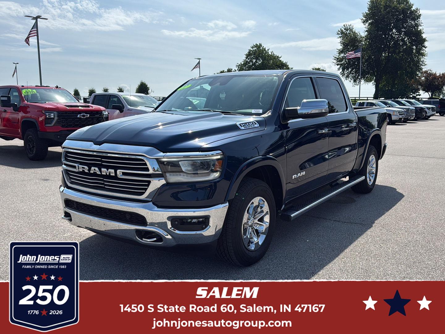 Patriot Blue Pearlcoat 2022 RAM 1500 Pickup Truck Four-Wheel Drive 8-Speed Automatic