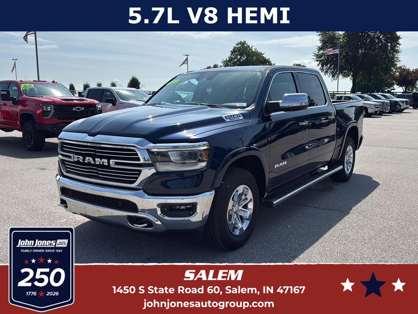 Patriot Blue Pearlcoat 2022 RAM 1500 Pickup Truck Four-Wheel Drive 8-Speed Automatic