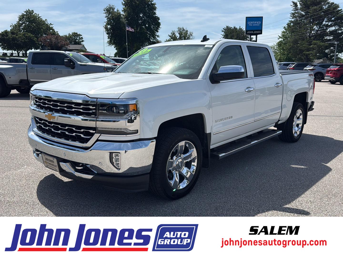 White (Iridescent Pearl Tricoat) 2018 Chevrolet Silverado 1500 LTZ Crew Cab 4WD Pickup Truck Four-Wheel Drive 6-Speed Automatic