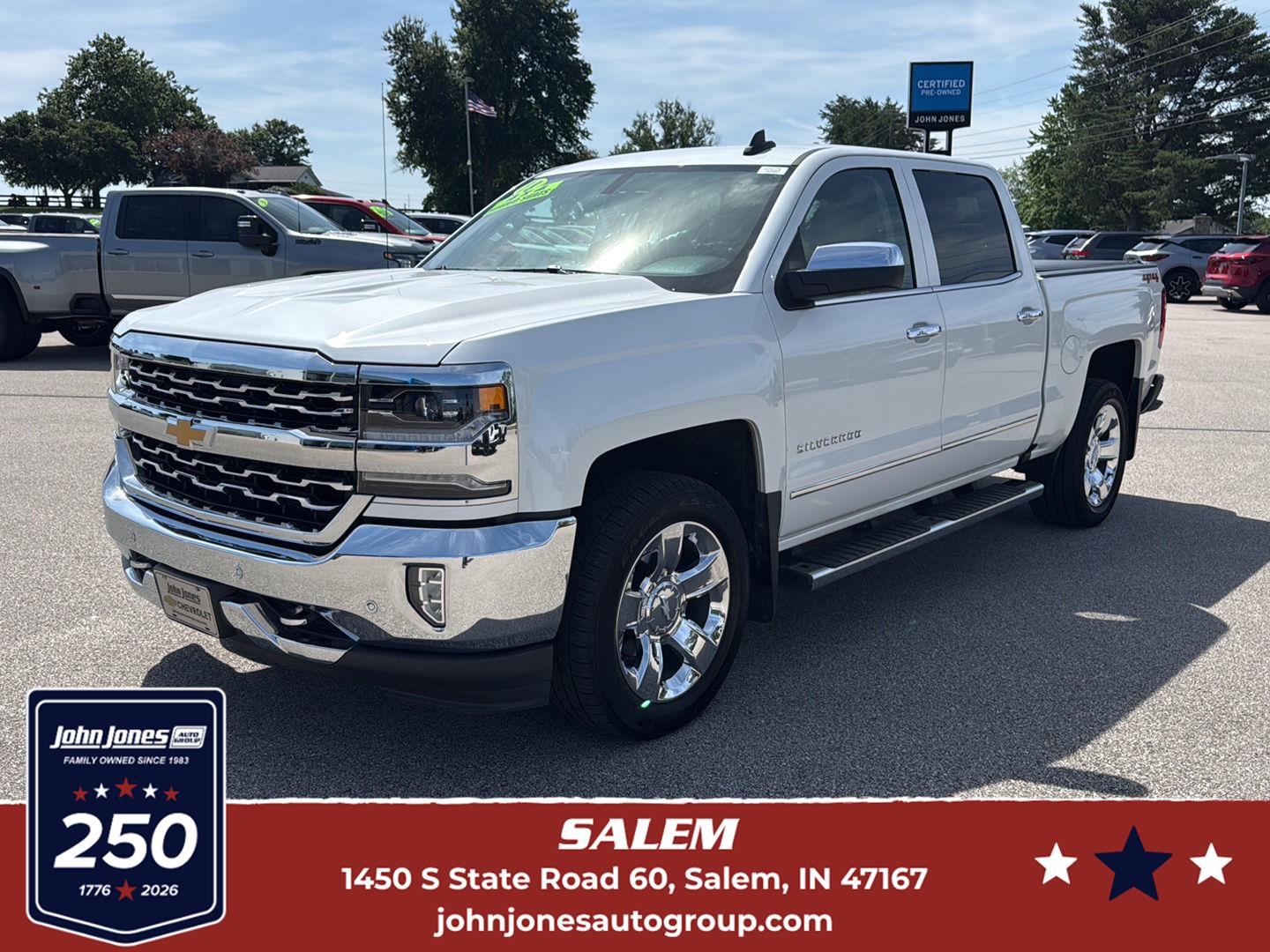 White (Iridescent Pearl Tricoat) 2018 Chevrolet Silverado 1500 LTZ Crew Cab 4WD Pickup Truck Four-Wheel Drive 6-Speed Automatic