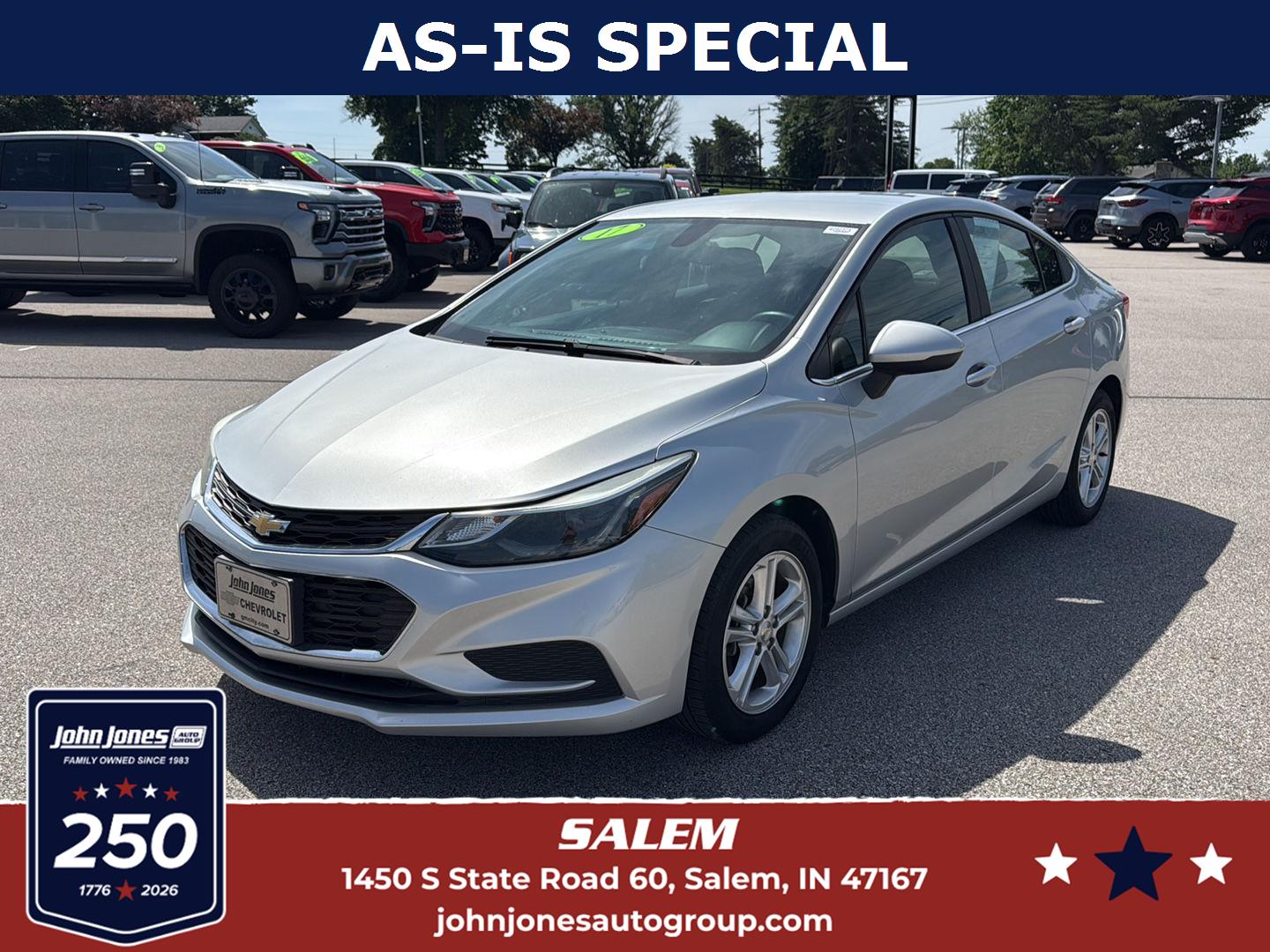 Summit White 2017 Chevrolet Cruze Sedan Front-Wheel Drive 6-Speed Automatic