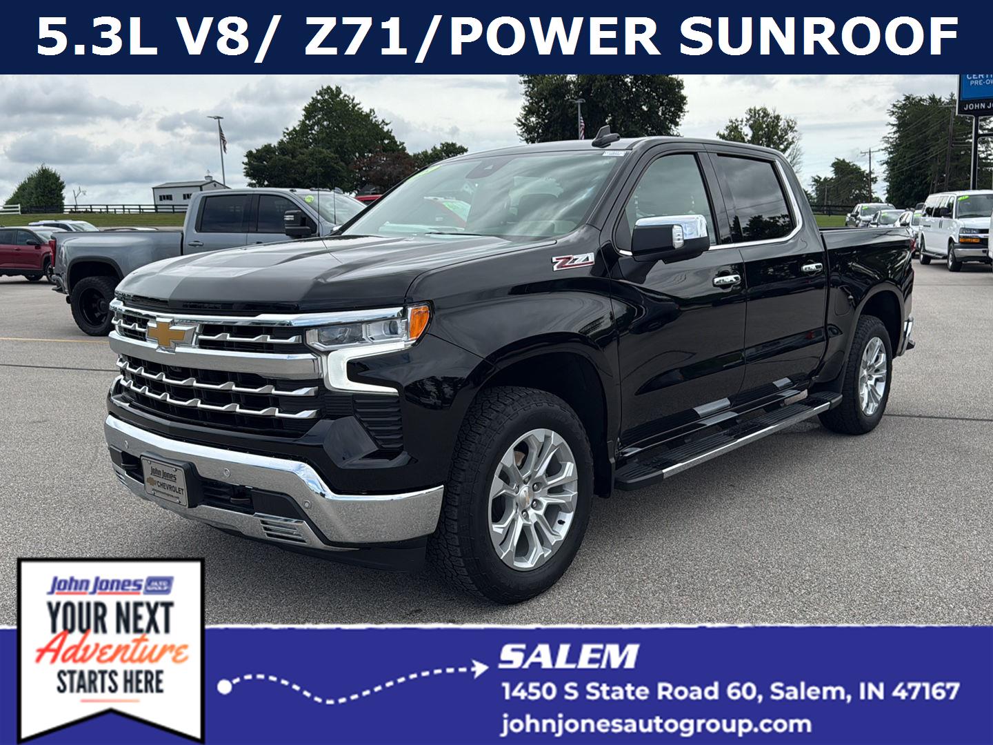 Black 2025 Chevrolet Silverado 1500 Pickup Truck Four-Wheel Drive Automatic