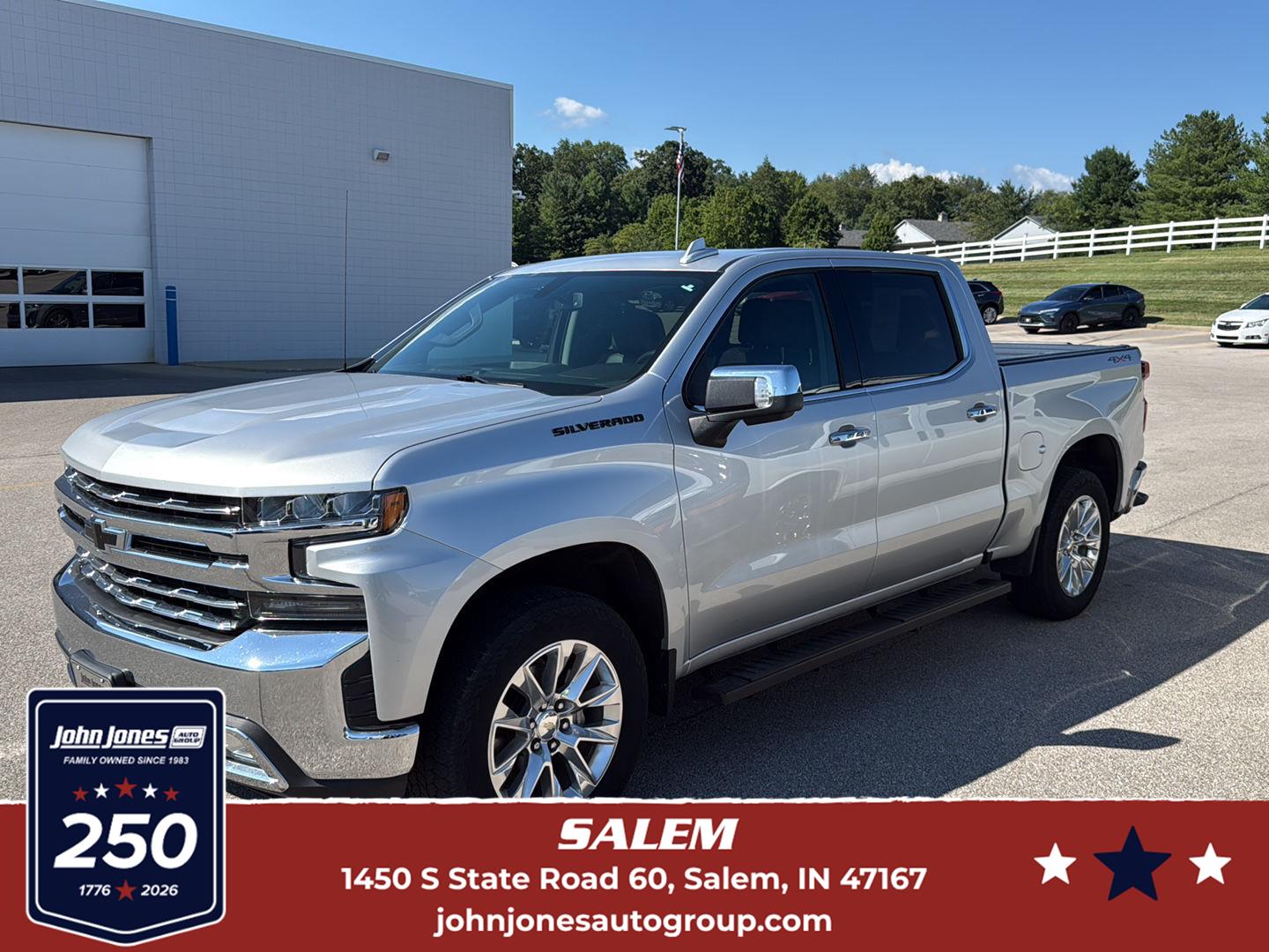 Silver Ice Metallic 2020 Chevrolet Silverado 1500 Pickup Truck Four-Wheel Drive 8-Speed Automatic