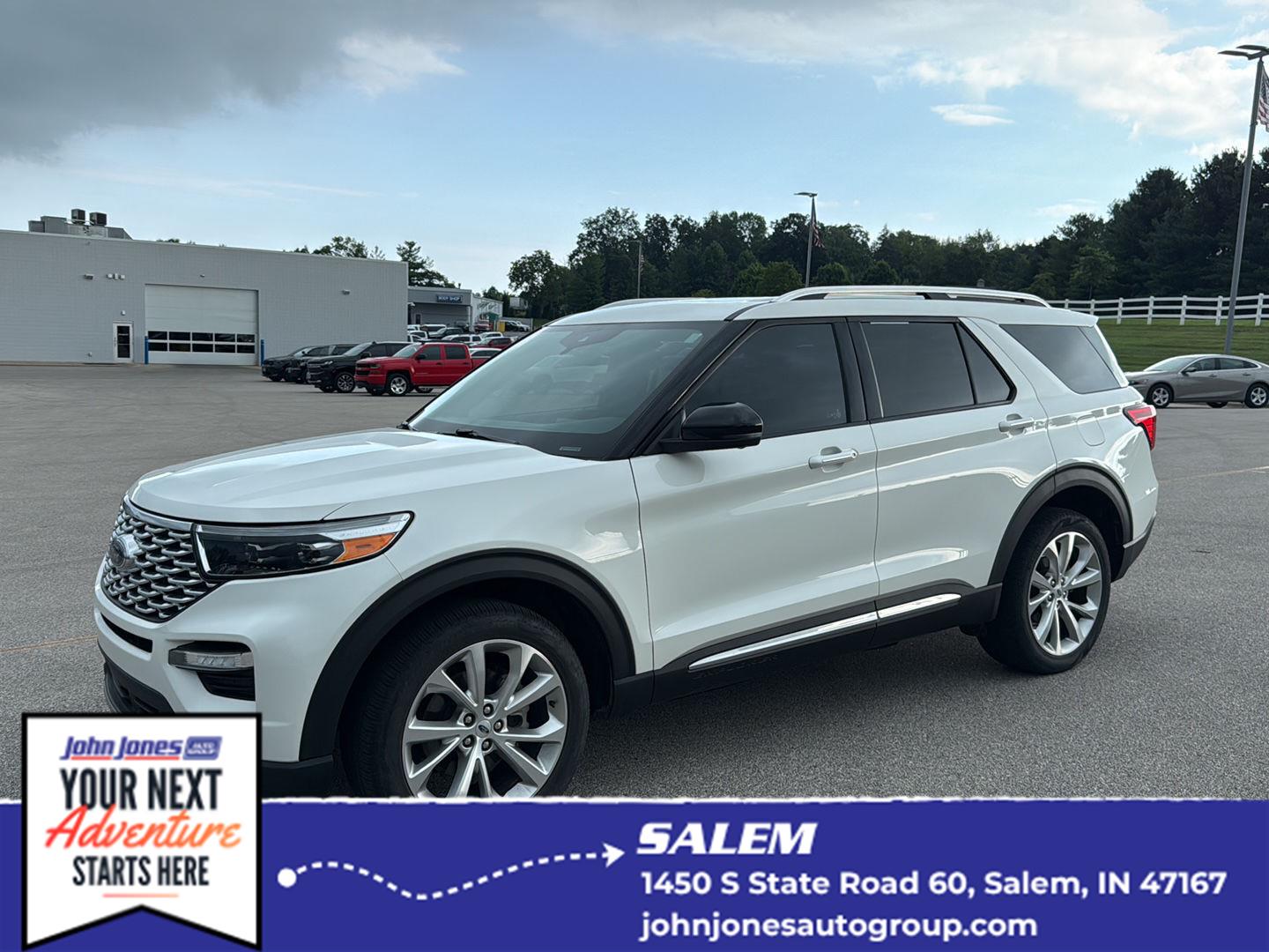 Star White Metallic Tri-Coat 2023 Ford Explorer SUV / Crossover All-Wheel Drive Automatic
