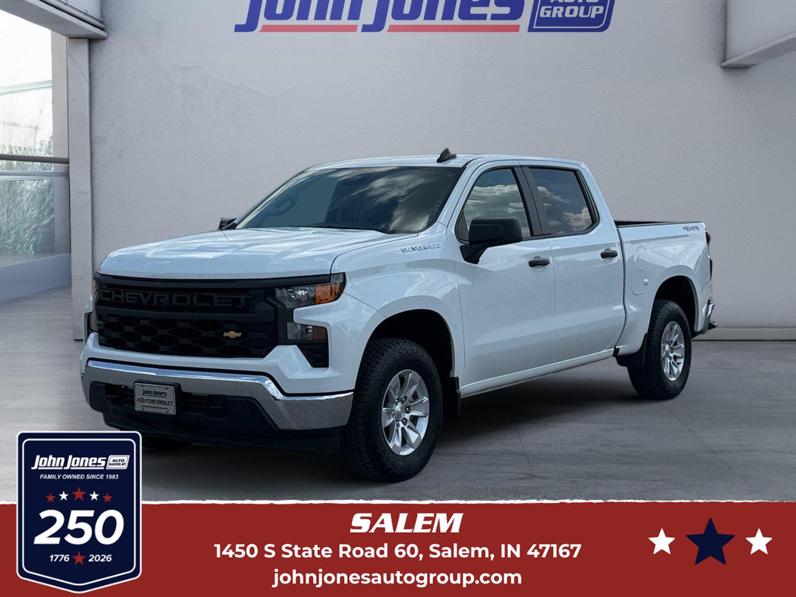 Summit White 2026 Chevrolet Silverado 1500 Pickup Truck Four-Wheel Drive 8-Speed Automatic