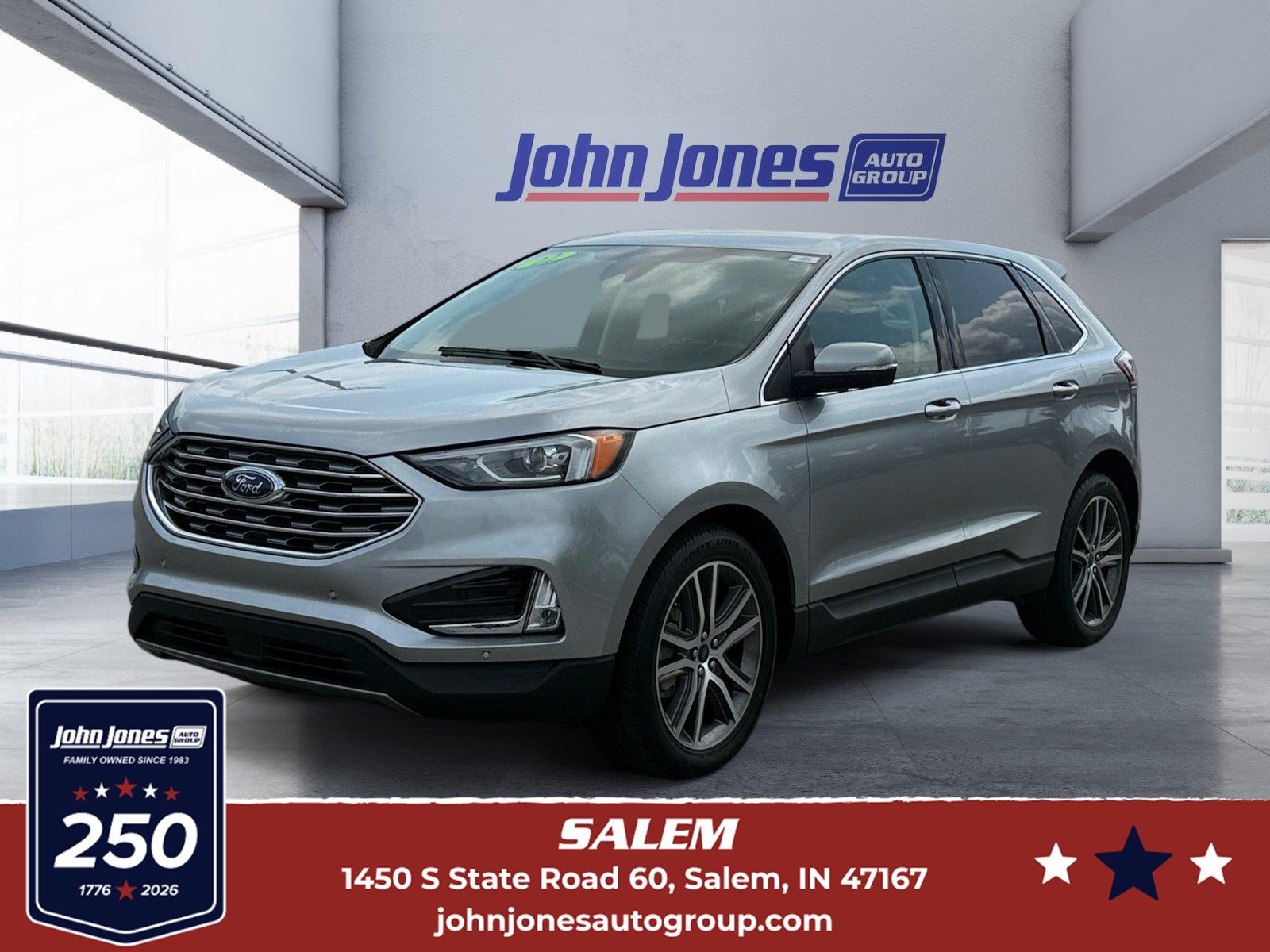 Iconic Silver 2022 Ford Edge SUV / Crossover All-Wheel Drive 8-Speed Automatic