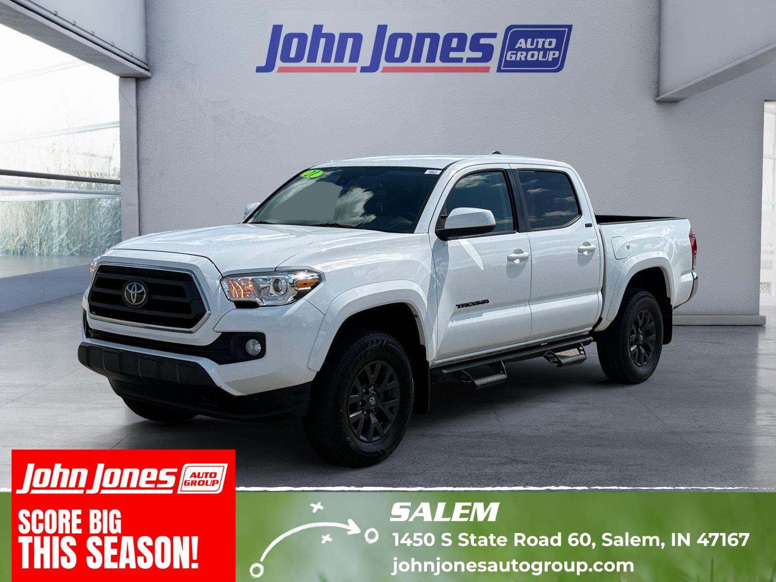 Super White 2021 Toyota Tacoma Pickup Truck Four-Wheel Drive 6-Speed Automatic