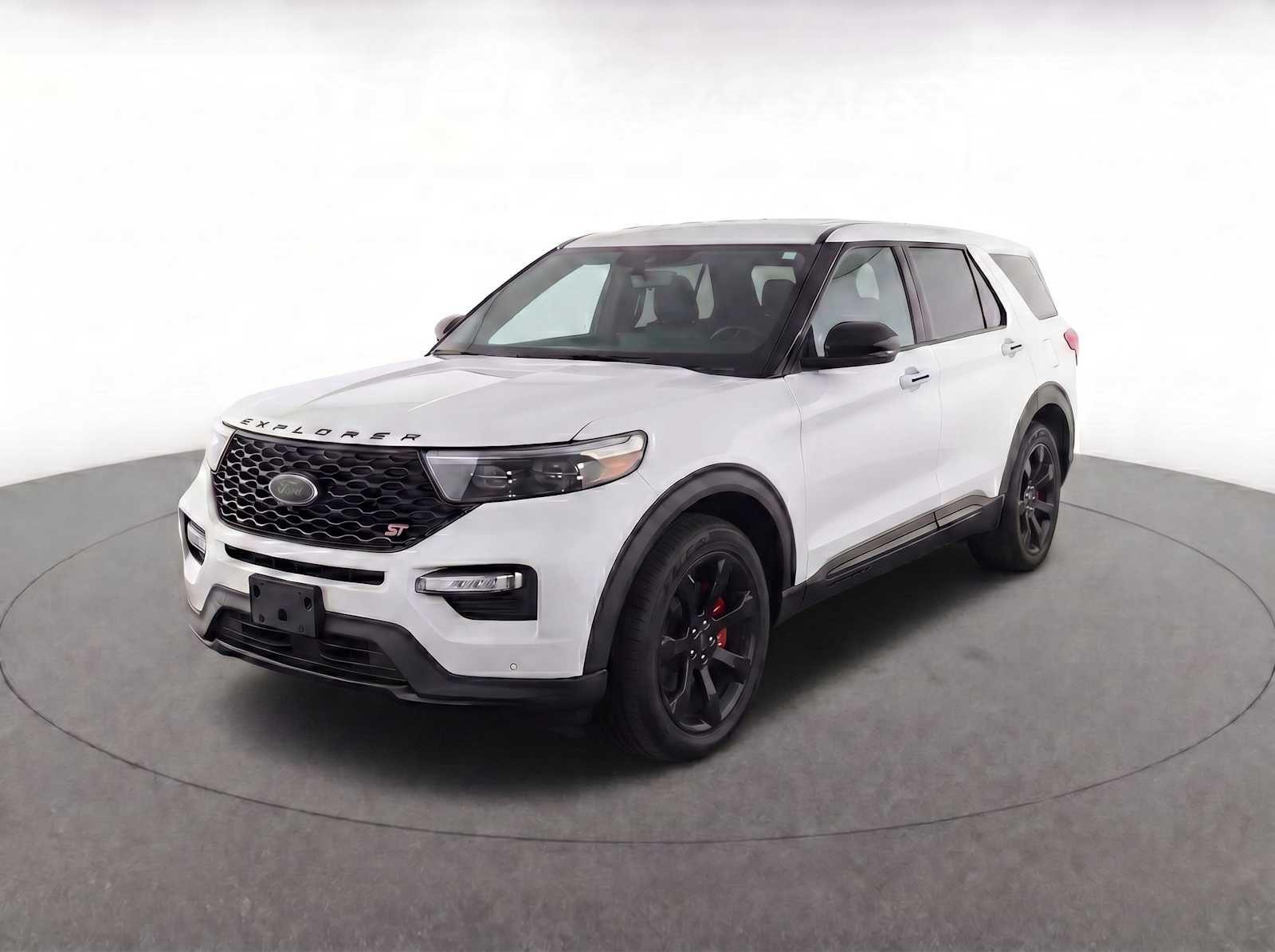 Star White Metallic Tri-Coat 2021 Ford Explorer ST AWD SUV / Crossover All-Wheel Drive Automatic