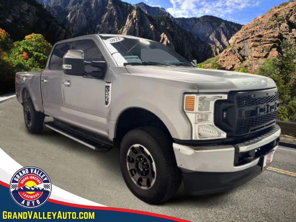 Iconic Silver 2021 Ford F-250 Super Duty Pickup Truck Four-Wheel Drive 6-Speed Automatic