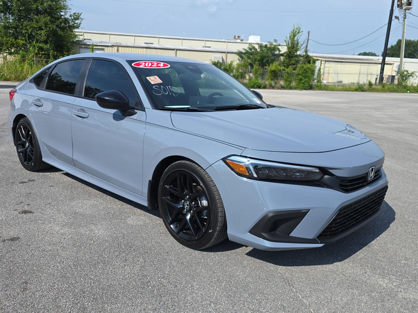 Sonic Gray Pearl 2024 Honda Civic Sedan Front-Wheel Drive Continuously Variable Transmission