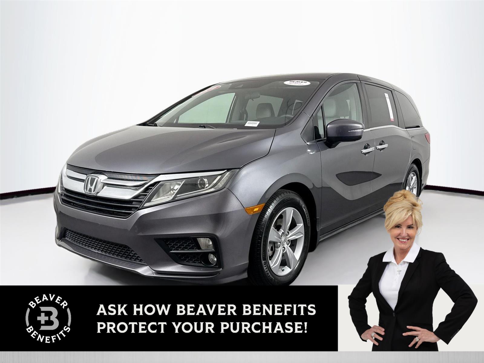 Gray (Modern Steel Metallic) 2019 Honda Odyssey EX FWD Minivan Front-Wheel Drive 9-Speed Automatic