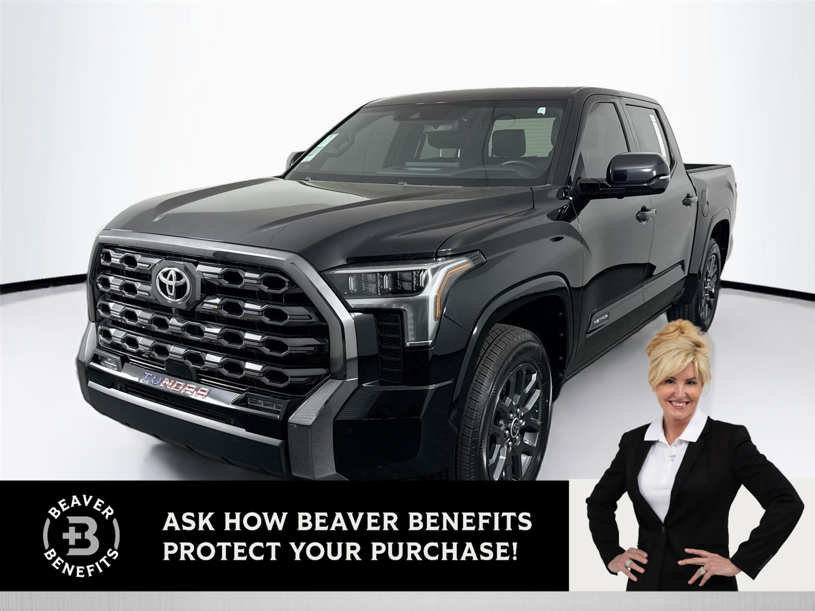 Midnight Black Metallic 2023 Toyota Tundra Platinum CrewMax Cab 4WD Pickup Truck Four-Wheel Drive Automatic