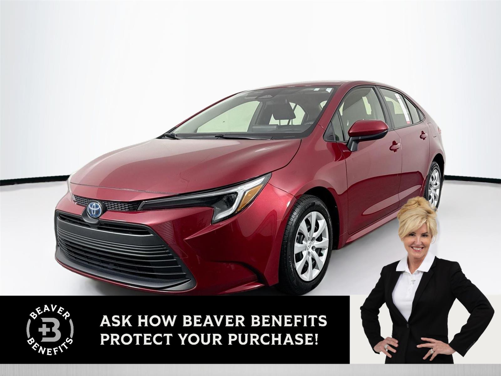 Red (Ruby Flare Pearl) 2023 Toyota Corolla Hybrid XLE FWD Sedan Front-Wheel Drive Continuously Variable Transmission